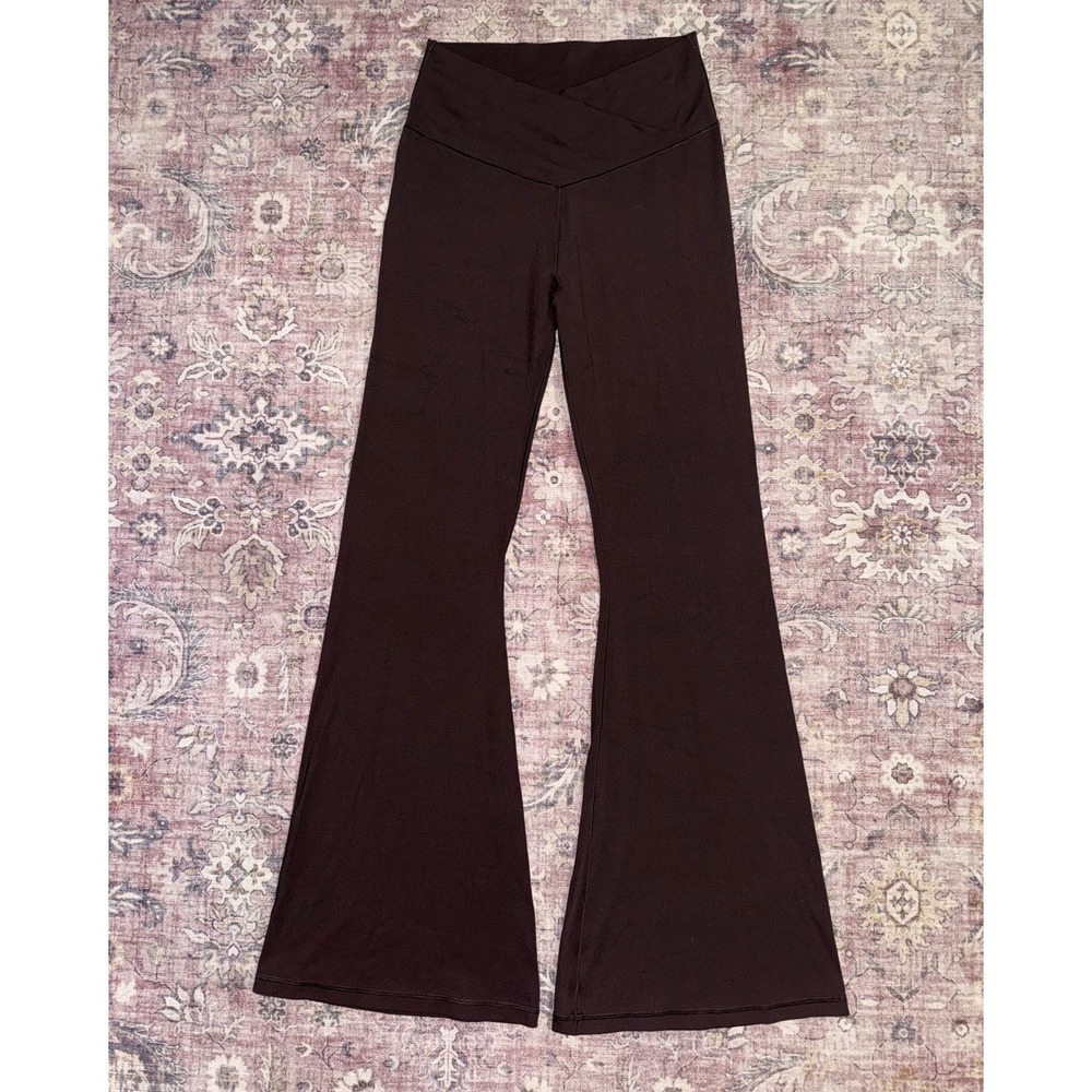 OFFLINE by Aerie Real Me Crossover Waist Flare Leggings High Rise Brown XL